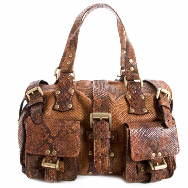Buy an authentic second hand Mulberry Brown Python Shoulder Bag in very good condition at Labellov 