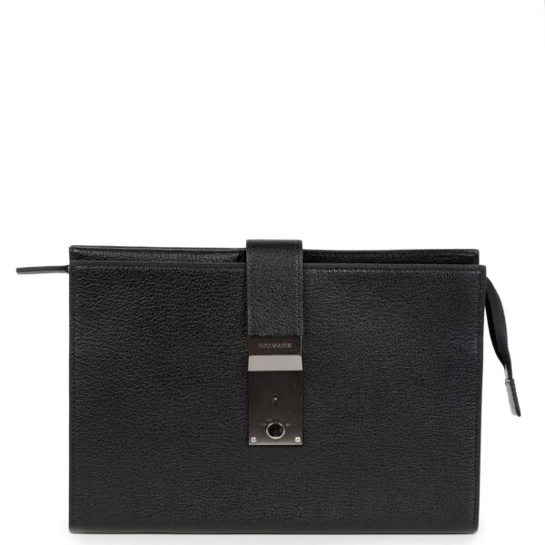 Delvaux Black Inter Chèvre Glacée Souple Pochette