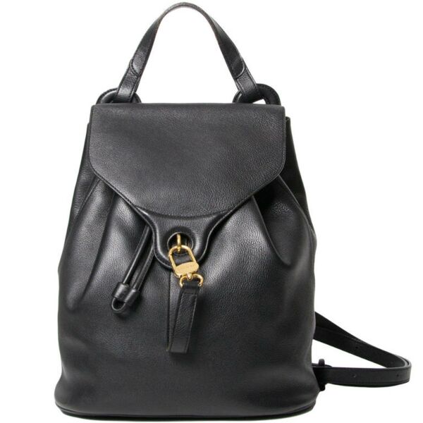 Delvaux Black Backpack  Koop 2de hands vintage rugzak delvaux aan de beste prijs 100% authentiek labellov webshop