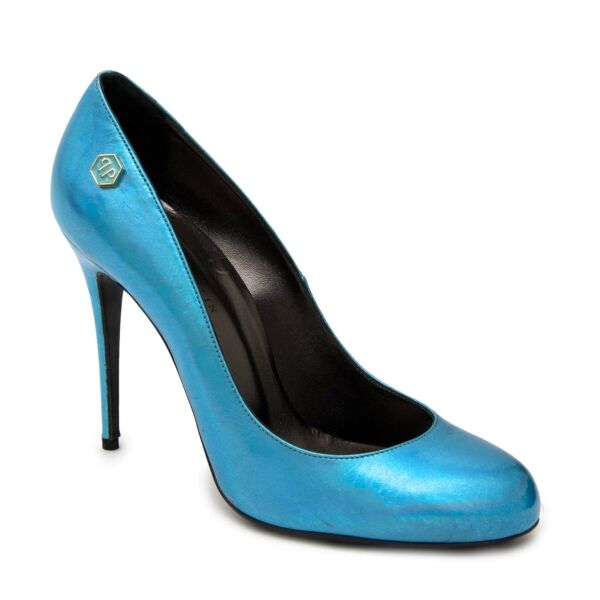 Philipp Plein 'Fortuna Plango' Irridescent Blue Pumps - size 37.5