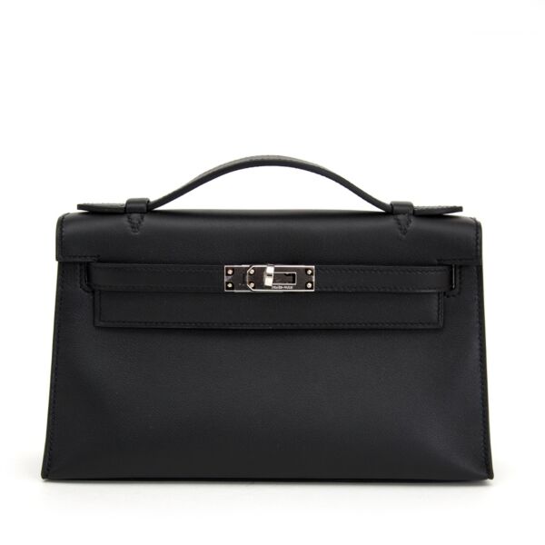 Hermès Black Pochette Kelly Mini Veau Swift 