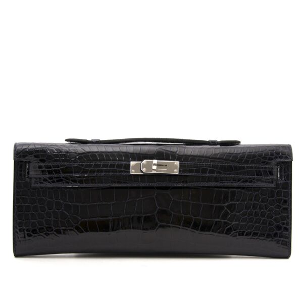 Brand New Hermes Kelly Cut Blue Marine Croco Porosus  full set worldwide shipping