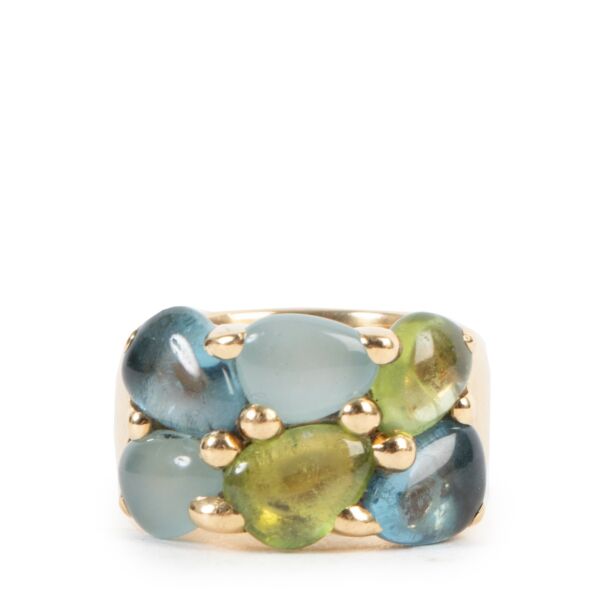 Pomellato 18k Yellow Gold Multi-Gemstone Saffi Ring