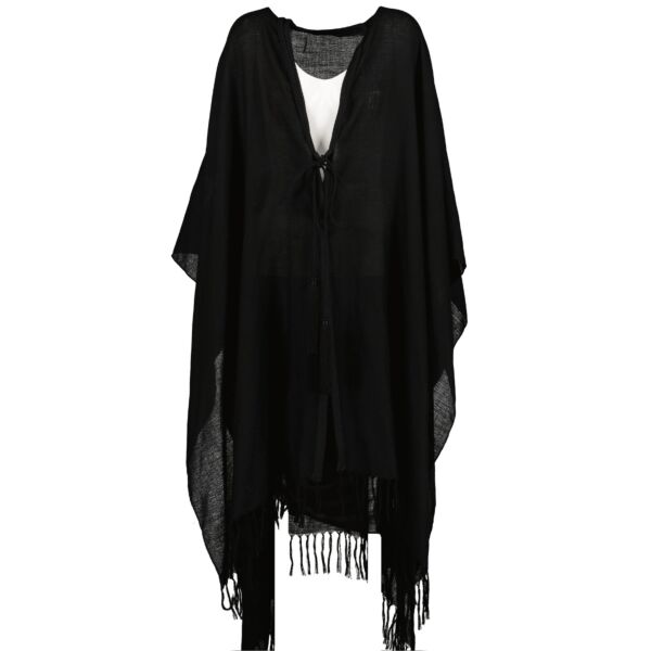 Saint Laurent Black Wool Poncho 