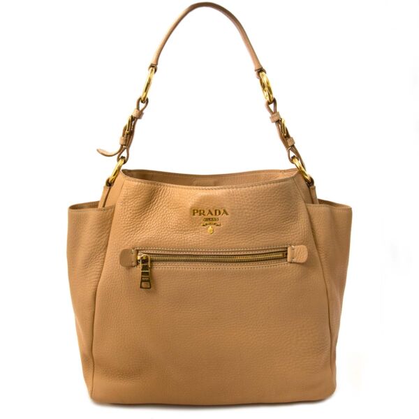 We buy and sell your authentic Prada Tan Leather Shoulder Bag for the best price