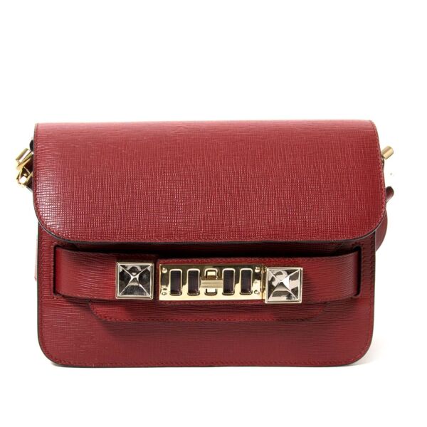 proenza schouler ps11 mini classic red plum bag now for sale at labellov vintage fashion webshop belgium