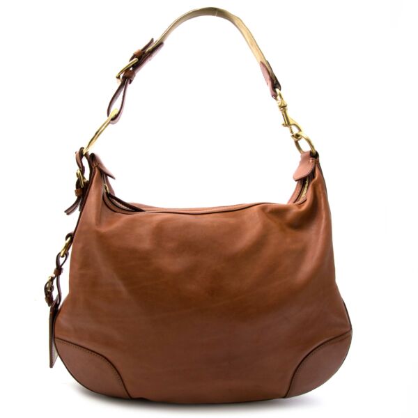 koop veilig online jouw tweedehands Ralph Lauren Brown Leather Hobo Bag