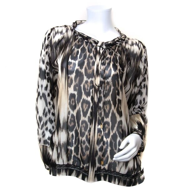 roberto cavalli leopard silk blouse now for sale at labellov vintage fashion webshop belgium