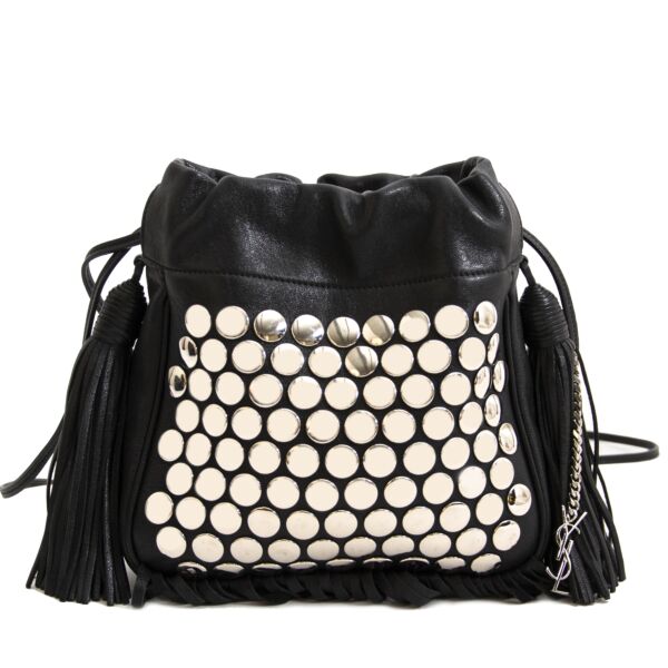 Authentic secondhand Saint Laurent Studded Bucket Bag online shopping LabelLOV