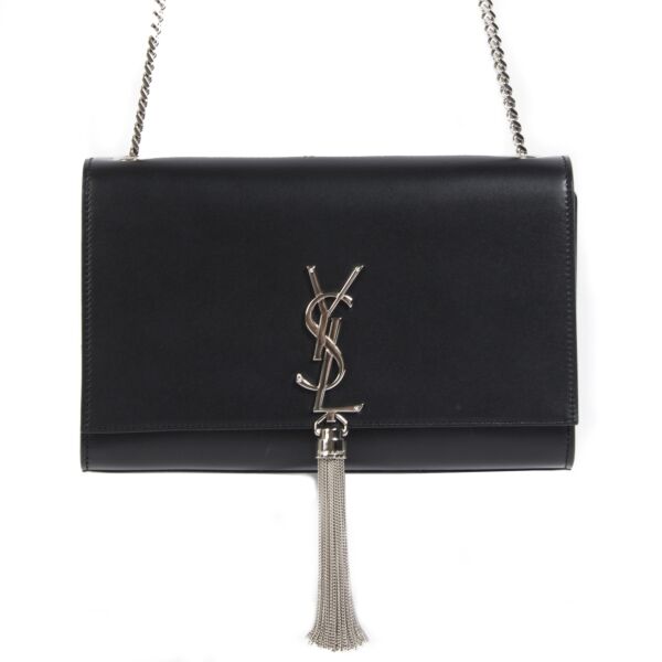 Saint Laurent Kate Small Grain de Poudre Embossed Black Leather Bag