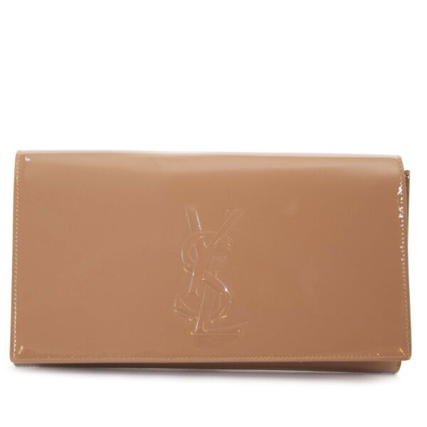 Yves Saint Laurent Patent Belle De Jour Large Clutch now for sale at labellov vintage fashion webshop belgium