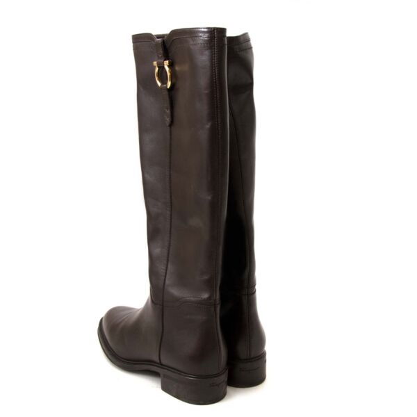 Ferragamo Robespierre Gancini Riding Boots - Size 37.5