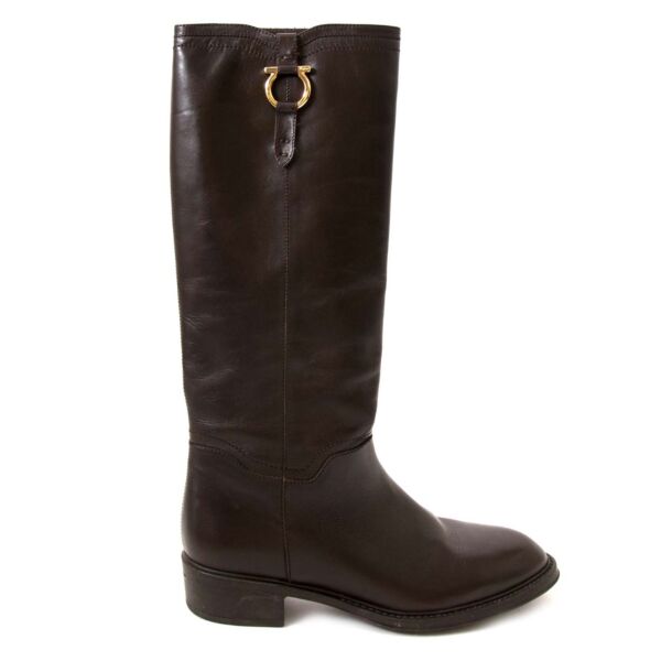 Ferragamo Robespierre Gancini Riding Boots - Size 37.5