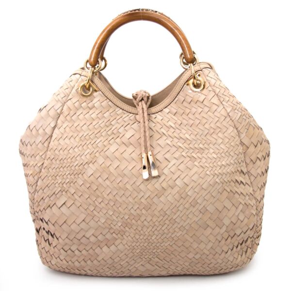 Salvatore Ferragamo Ceyla Braided Beige Leather Bag