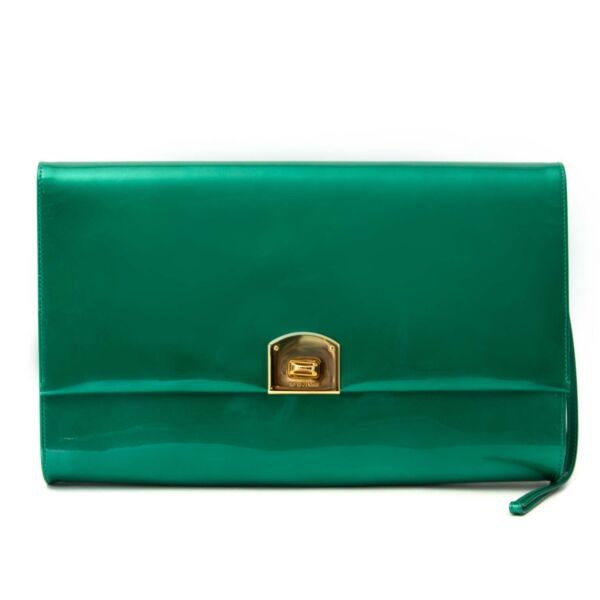 koop veilig online of in boetiek Sergio Rossi Green Patent XL Clutch Antwerpen, België