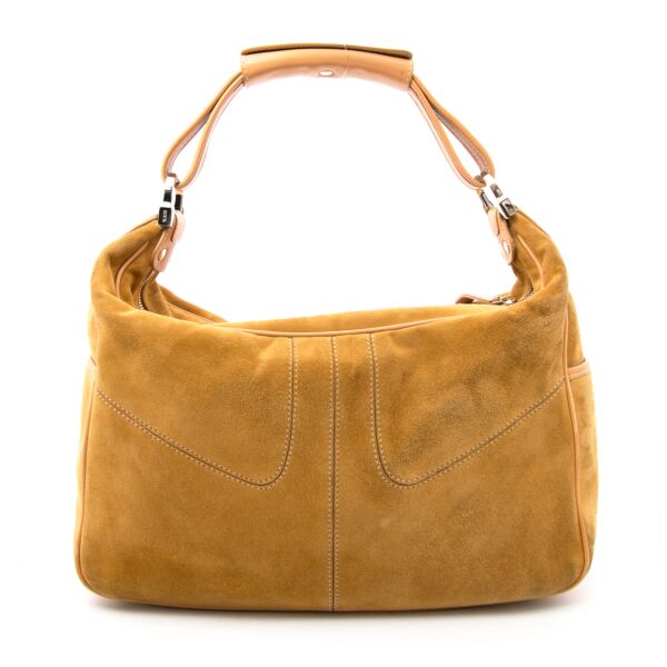 koop veilig online aan de beste prijs Tod's Suede Camel Handbag