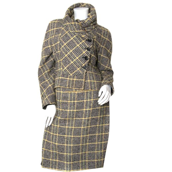 valentino checked skirt and blazer set now for sale at labellov vintage fashion webshop belgium