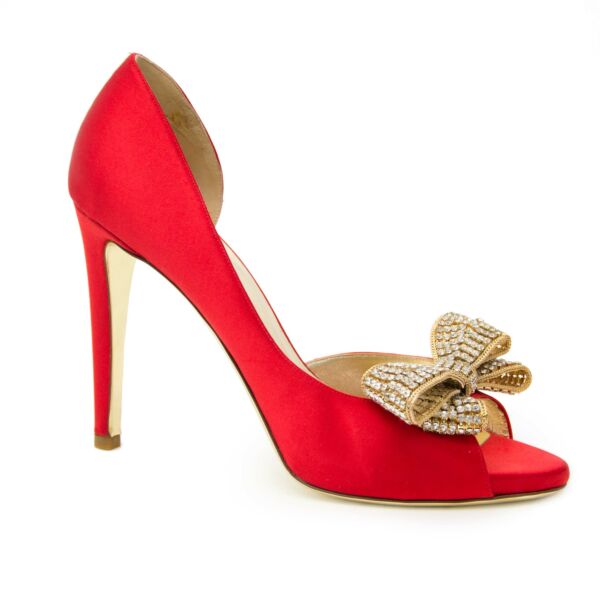 Buy your authentic Valentino Jewelry Couture Satin d'Orsay Pumps  for the best price