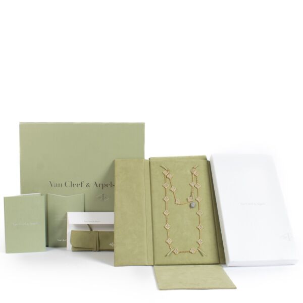 Van Cleef & Arpels Rock Crystal/Yellow Gold Vintage Alhambra 20 Motifs Long Necklace