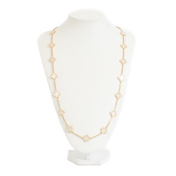 Van Cleef & Arpels Rock Crystal/Yellow Gold Vintage Alhambra 20 Motifs Long Necklace