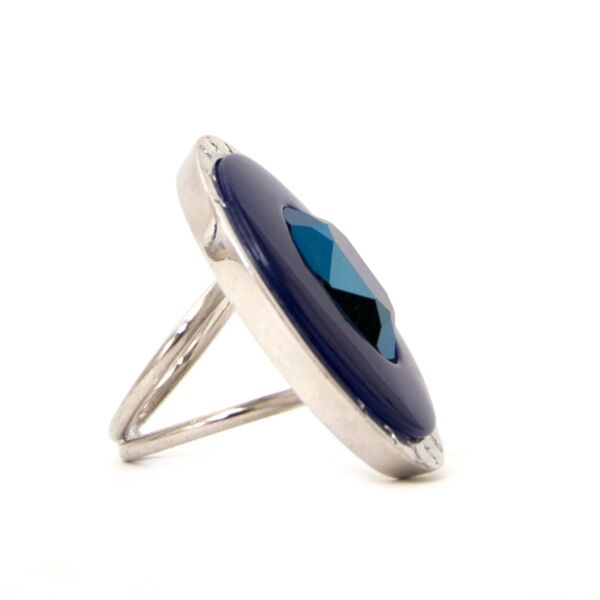 Versace Blue Gem Stone Ring 
