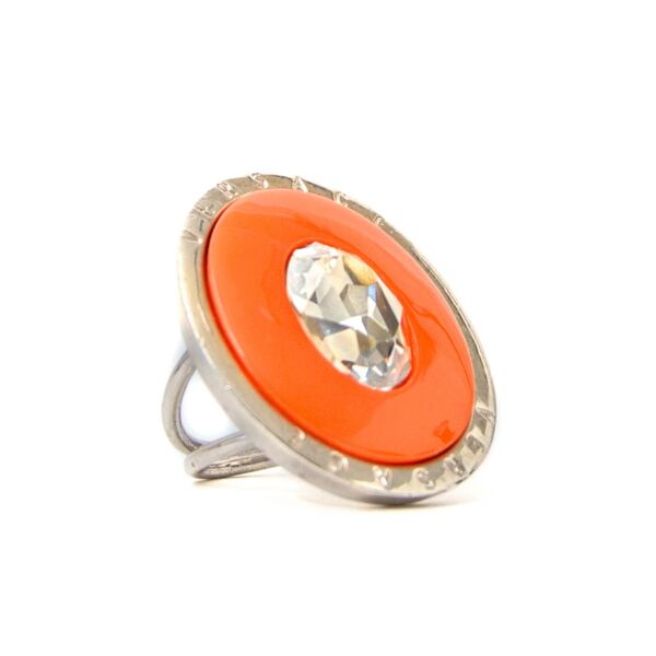 Versace Orange Ring With Gem