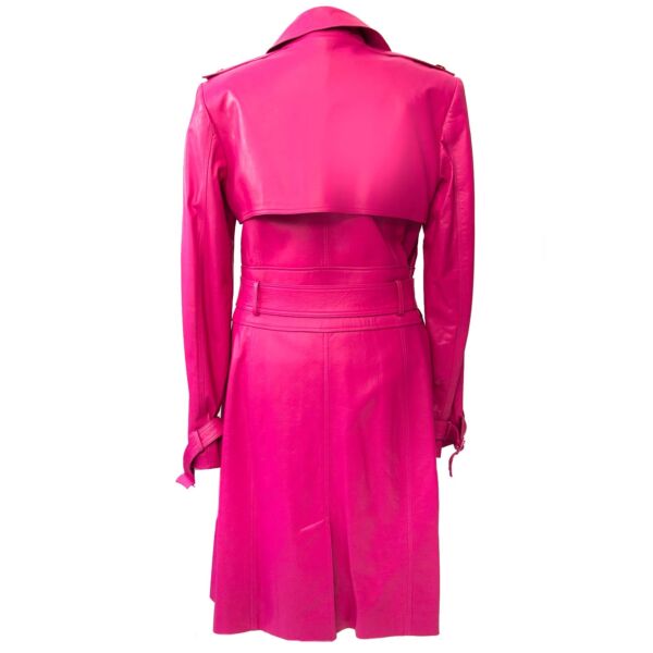 Versace Pink Limited 2011 Medusa Leather Trench - Size IT46