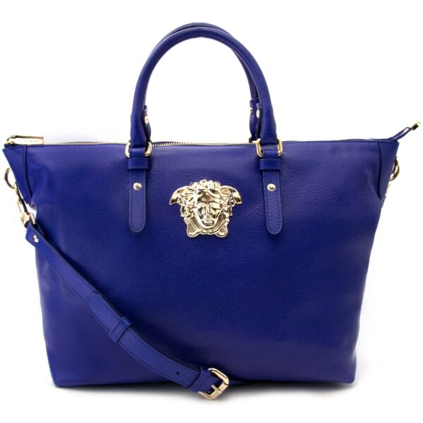 By your authentic designer Versace Indigo Medusa Leather Bag for the best price at Labellov