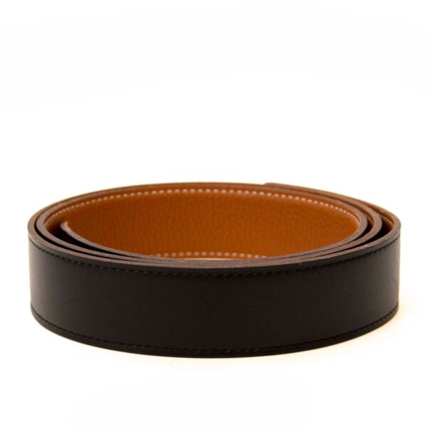 Hermès Black/Brown Leather Strap - Size 95