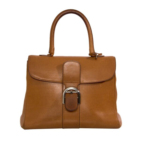 tweedehands Delvaux Brillant Cognac bridon leder