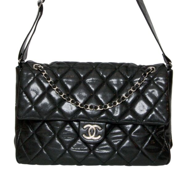 koop veilig online bij LabelLOV authentieke tweedehands vintage Chanel handtas flap bag jumbo 2.55