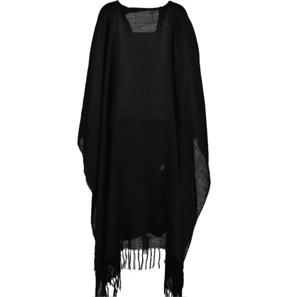 Saint Laurent Black Wool Poncho 