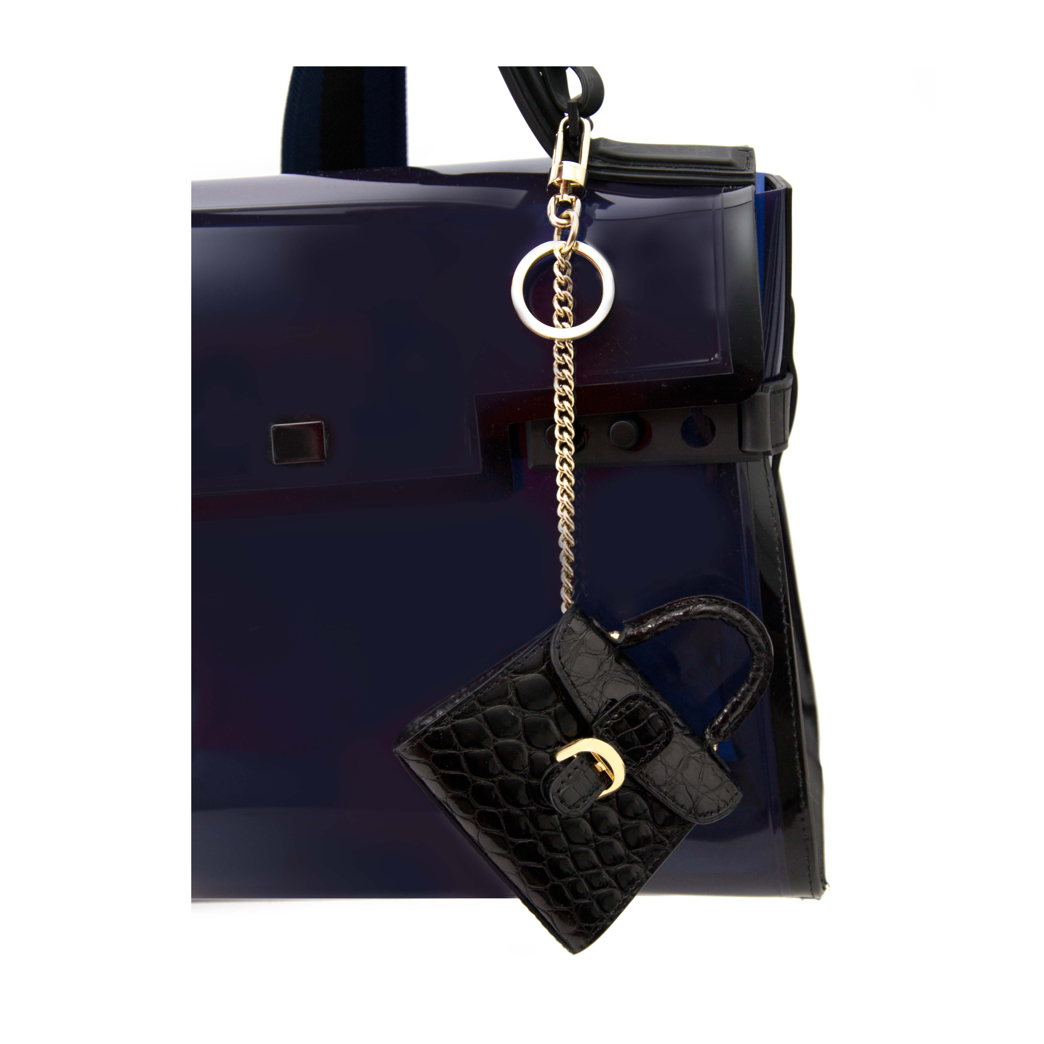 Delvaux Brillant Black Croco Bag Charm ○ Labellov ○ Buy