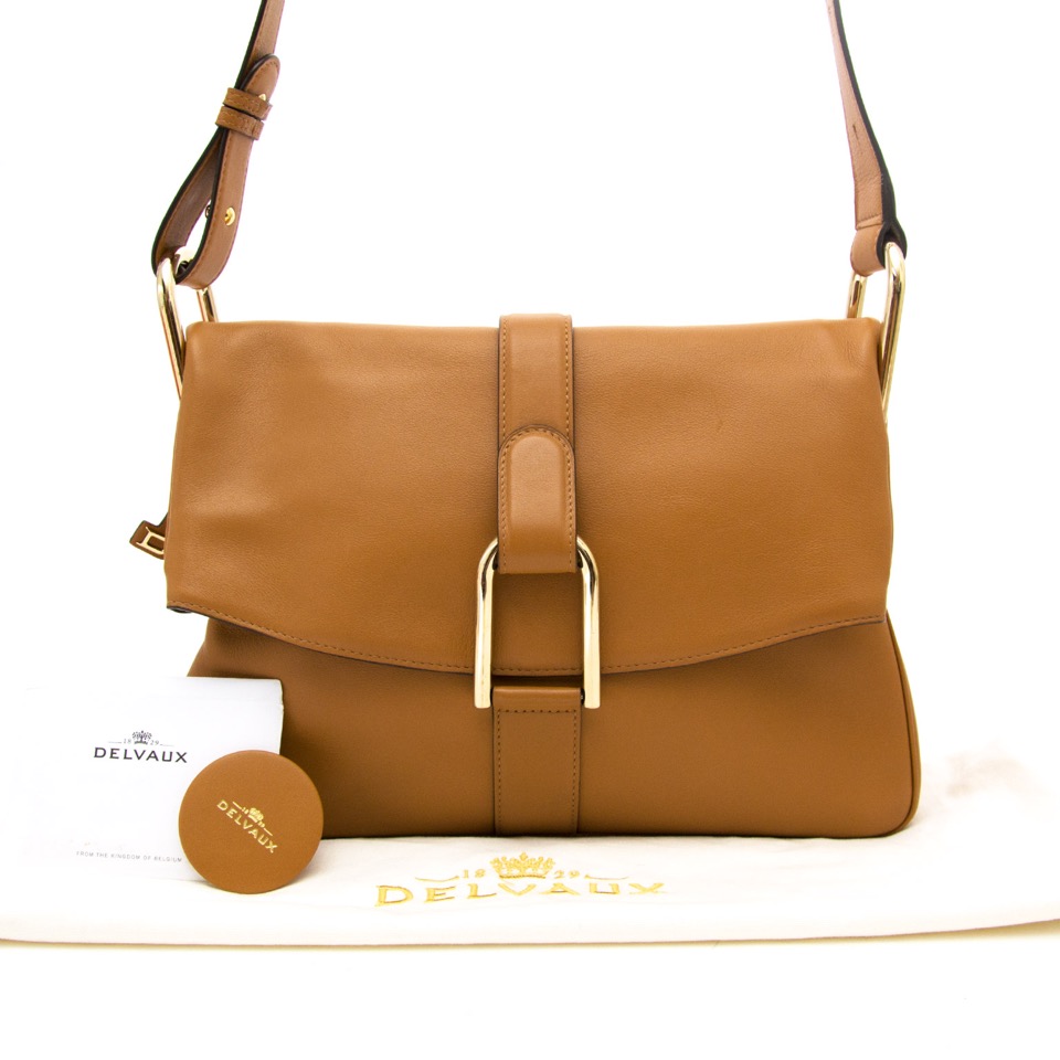 Delvaux Cognac Givry Shoulder Bag ○ Labellov ○ Buy and Sell