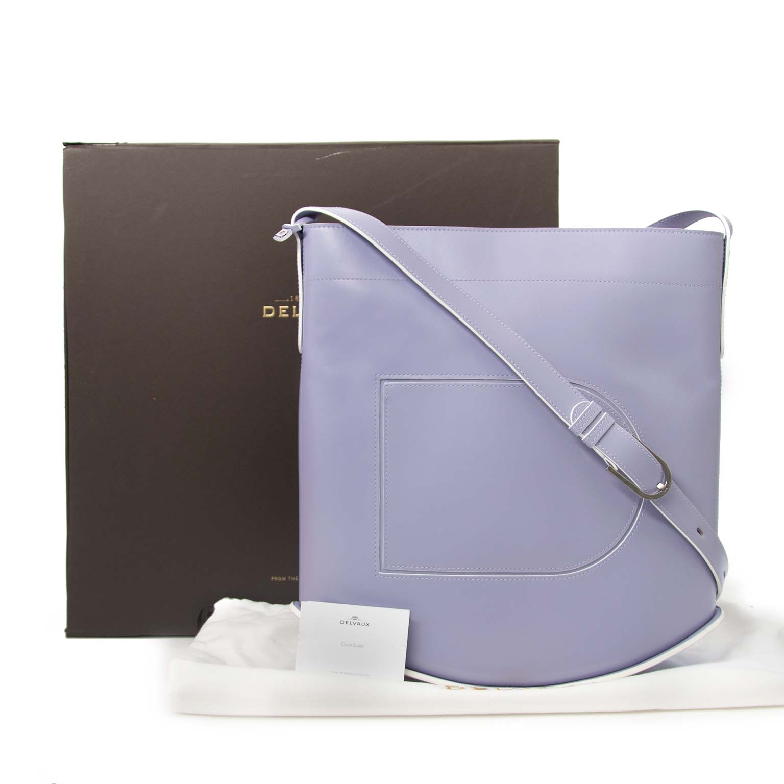 新作!【DELVAUX】Box Calf Delvaux Lilas Le Pin Box Calf Leather Shoulder Bag