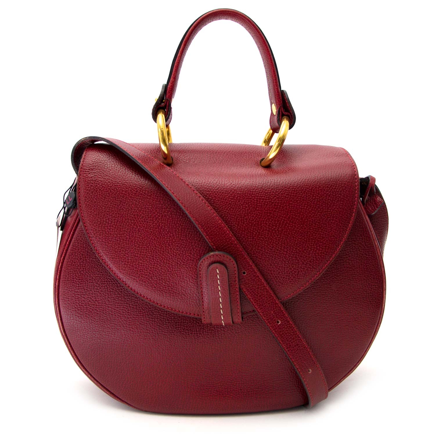 Delvaux Red Leather Round Bag ○ Labellov ○ Buy and Sell