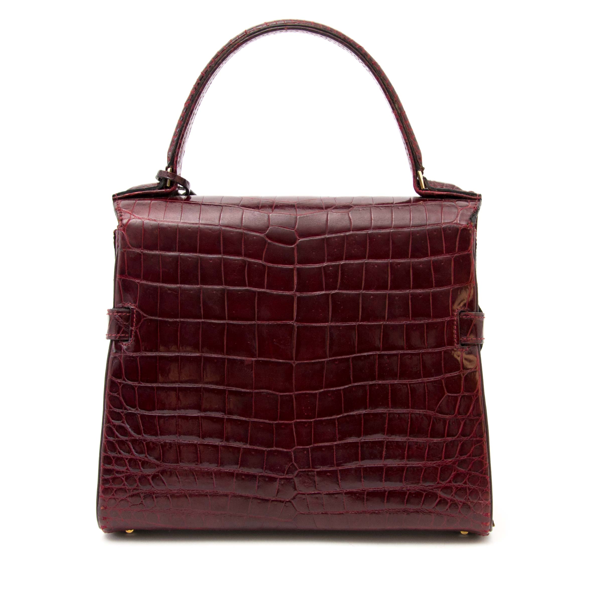 Delvaux Tempete PM Croc Bordeaux ○ Labellov ○ Buy and Sell
