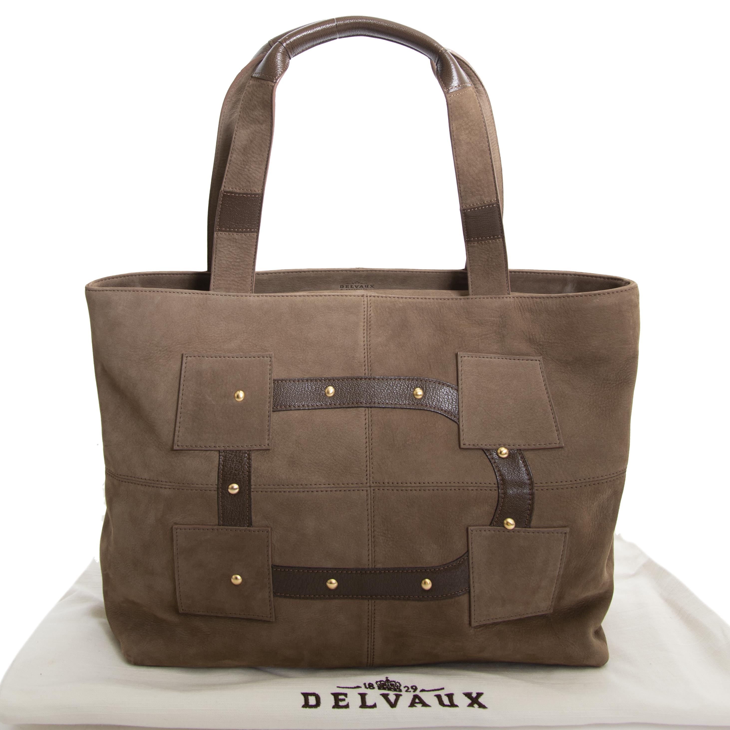 Delvaux Madame Taupe Polo/Nubuck Cheyenne/Vernis Shoulder Bag ○ Labellov ○  Buy and Sell Authentic Luxury