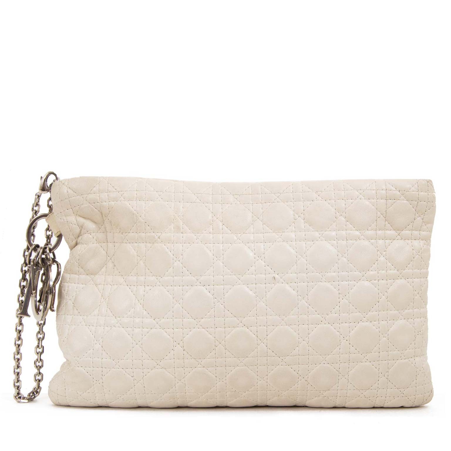 Leather clutch bag Dior White in Leather  30860826