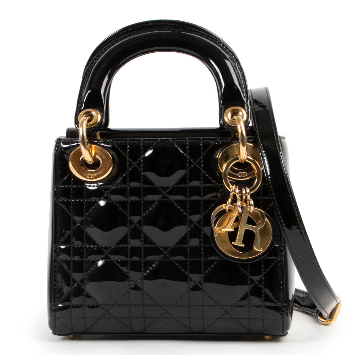 Lady dior sales mini black patent