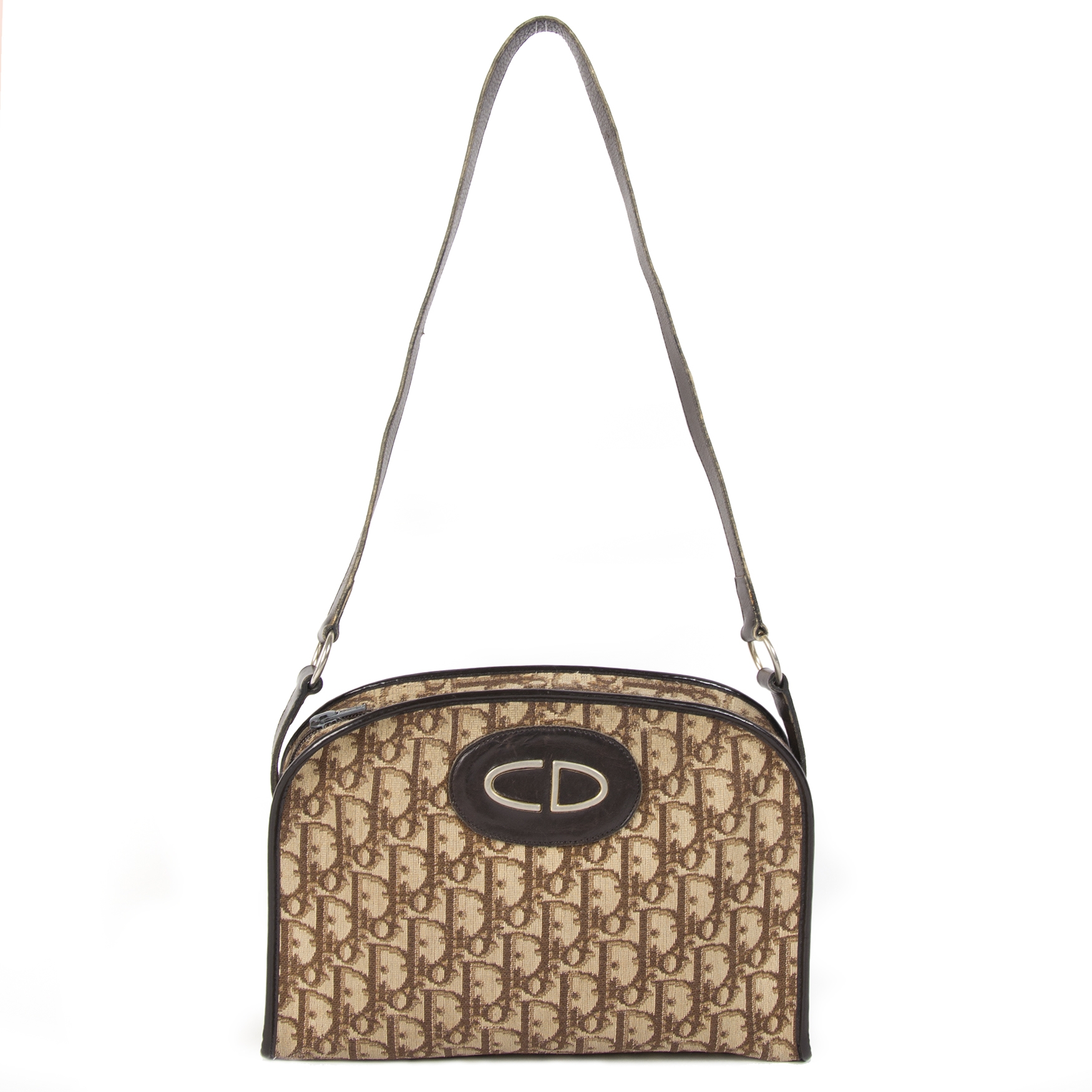 Christian Dior Vintage Brown Monogram Shoulder Bag ○ Labellov