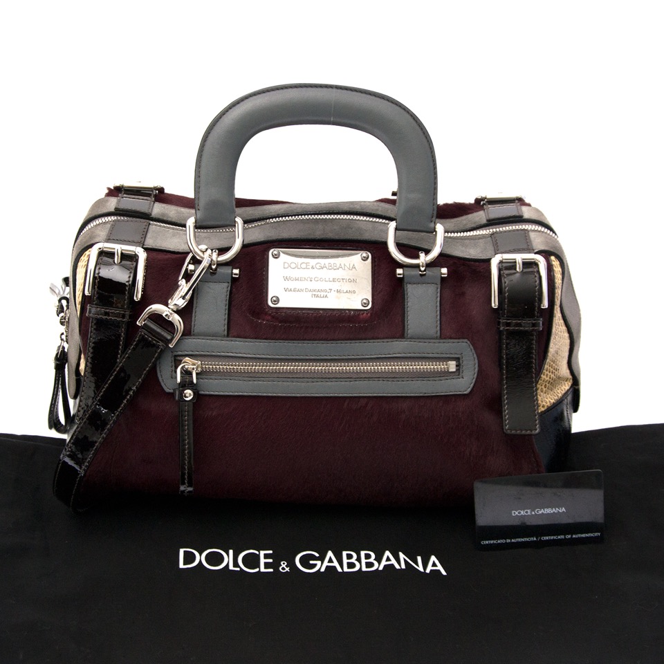 Dolce & Gabbana Bordeaux Pony Hair Miss Easy Way Handbag