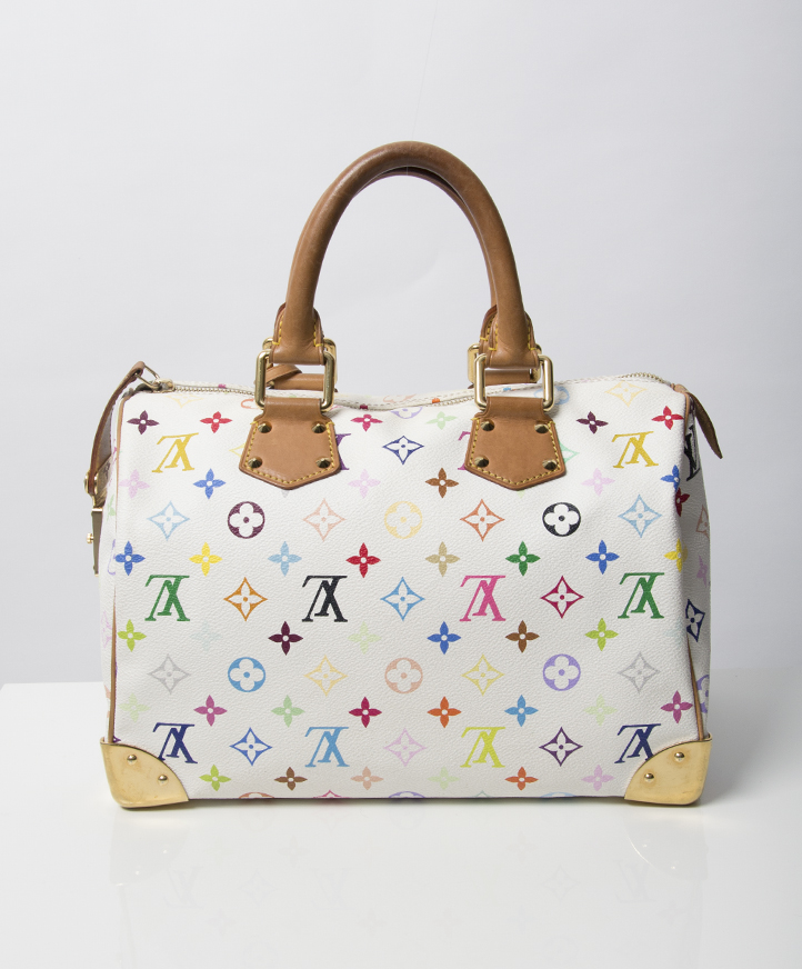 LOUIS VUITTON M92643 Monogram Multicolor Speedy 30 Hand Bag White