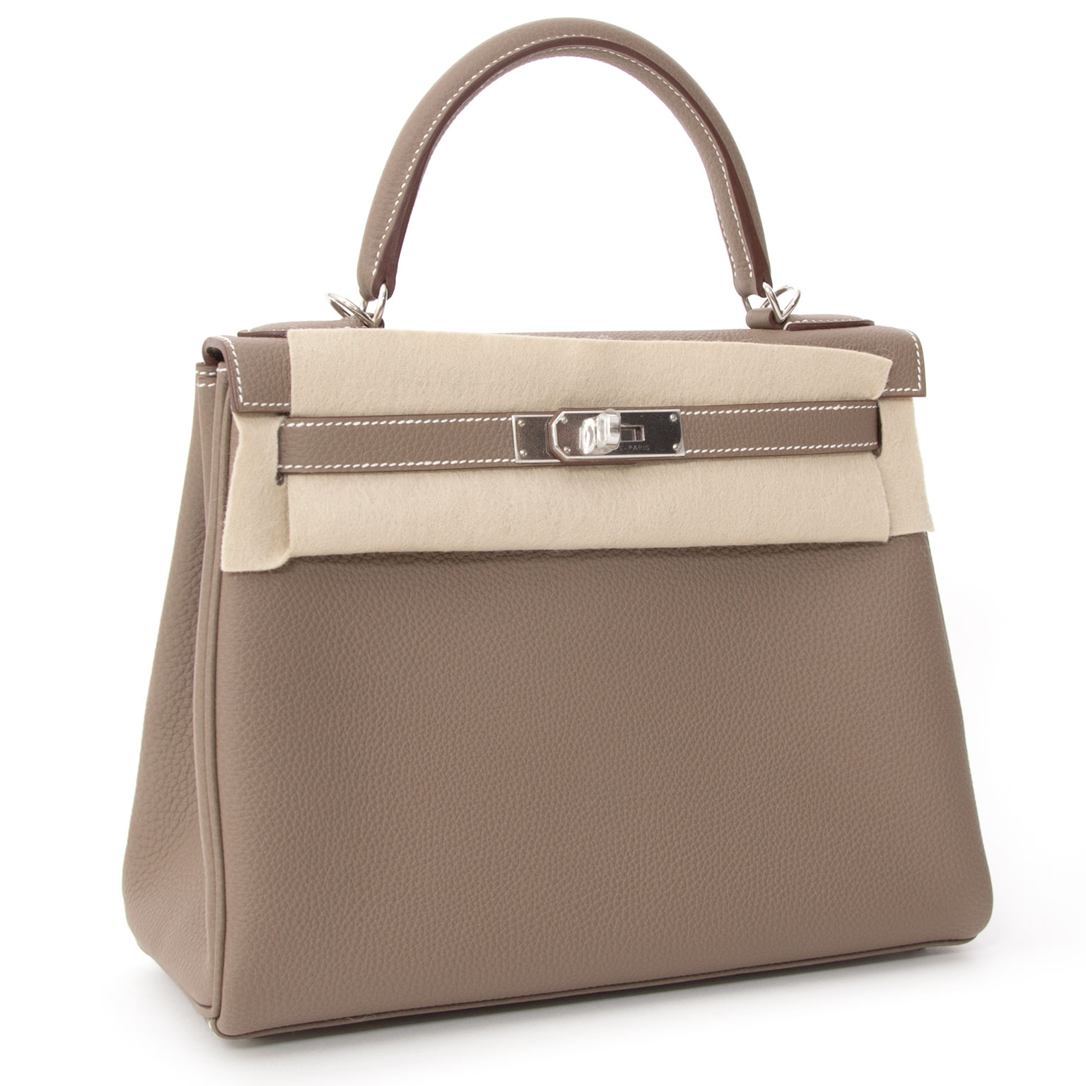 Hermes Kelly 28 Etoupe Gray Grey Togo Leather Gold Hardware NEW – Lux  Addicts