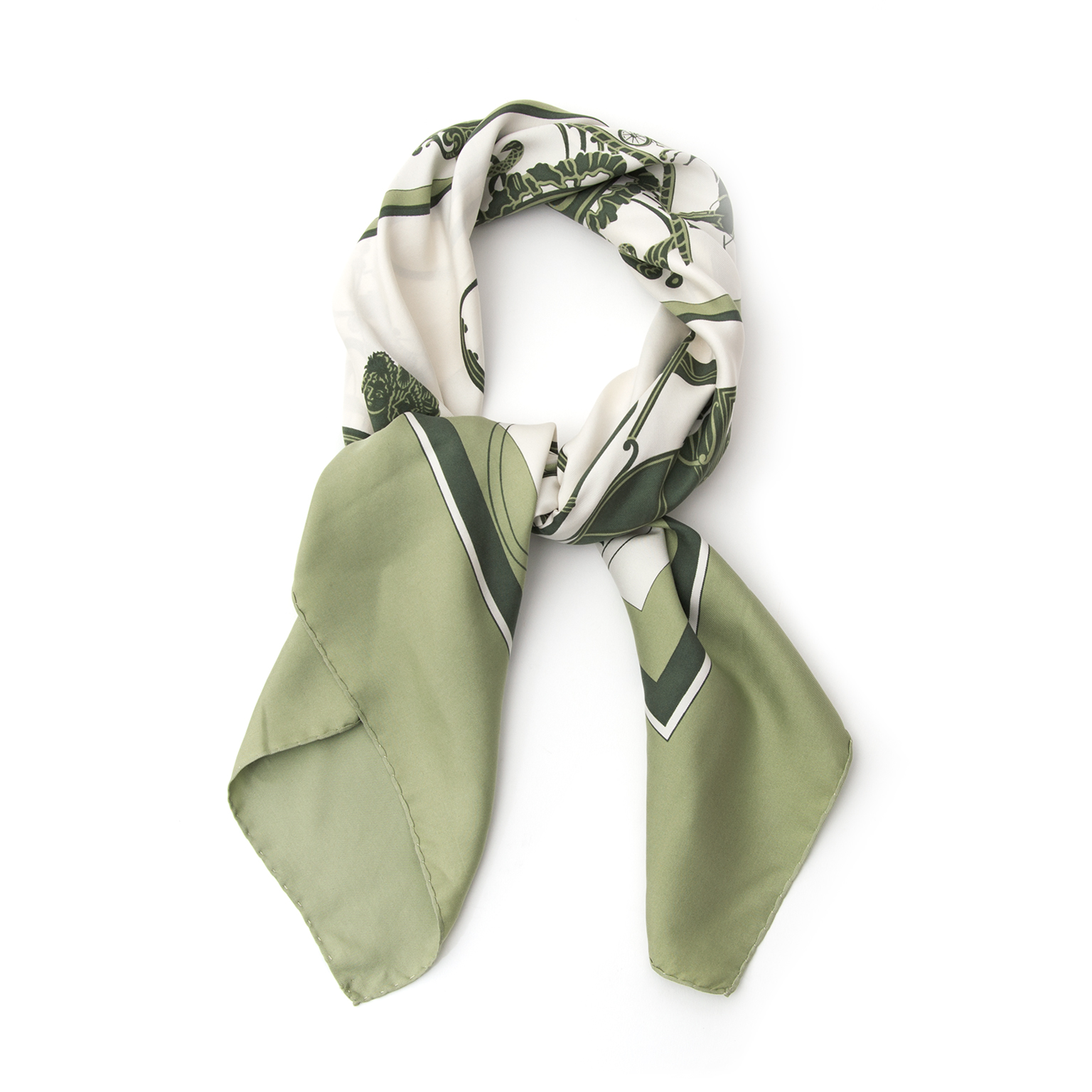 Hermès Silk Carré De Soi Olive Green ○ Labellov ○ Buy and Sell ...
