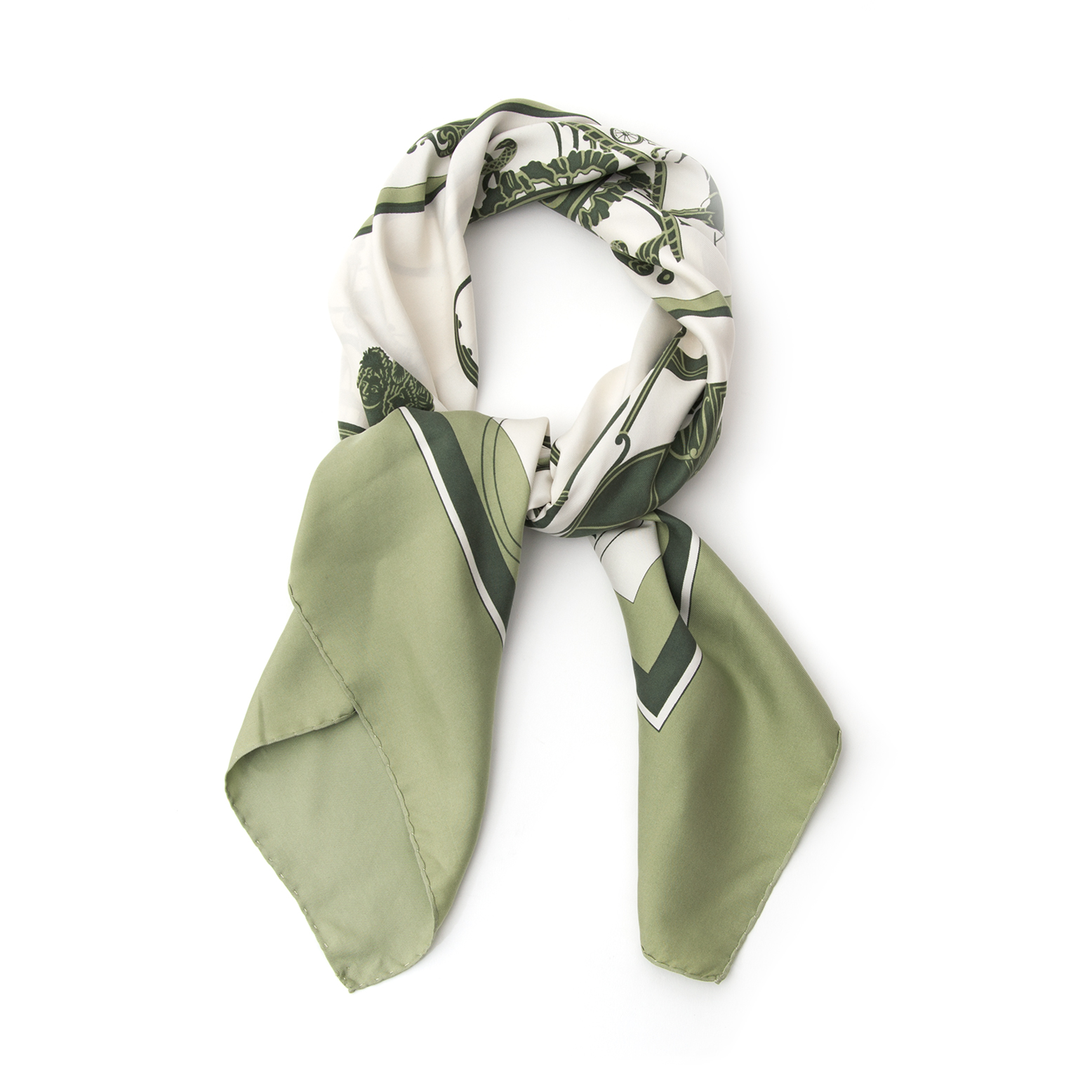 Herm s Silk Carr De Soi Olive Green Labellov Buy and Sell