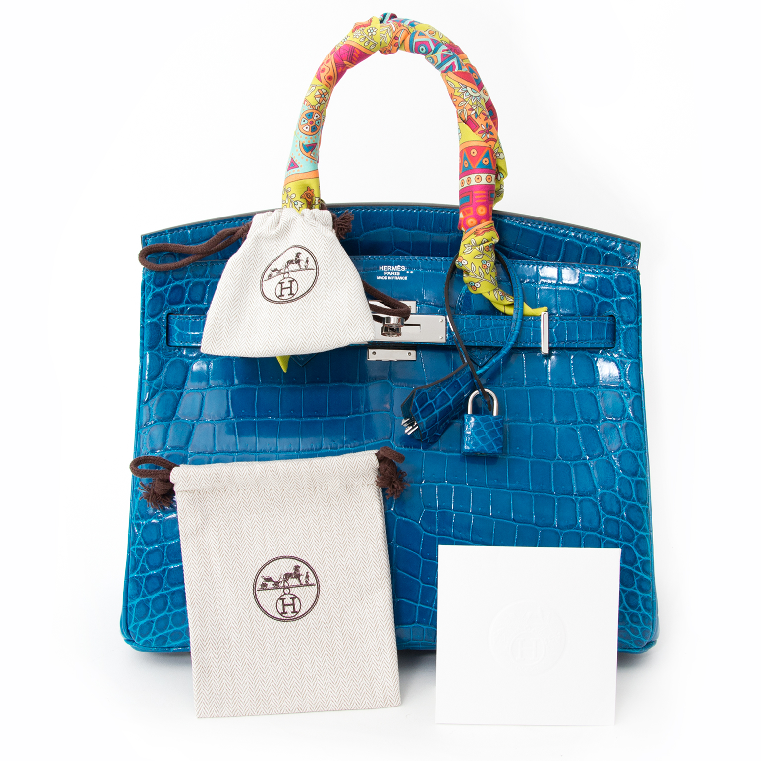 BRAND NEW Hermès Birkin 30 Blue Izmir Crocodile Niloticus PHW ○ Labellov ○  Buy and Sell Authentic Luxury