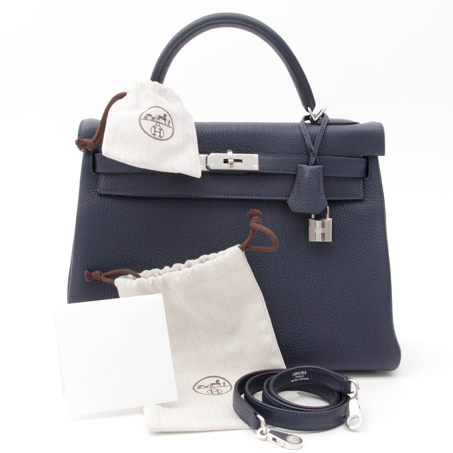 Hermès Hermes Kelly bag 32 navy blue box leather ref.689591 - Joli