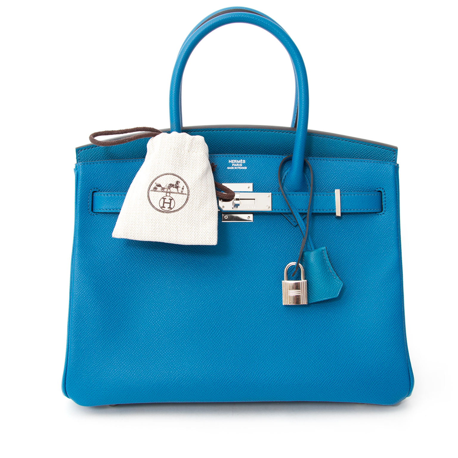 Good as new authentic Hermès Birkin 30cm Epsom Blue Izmir