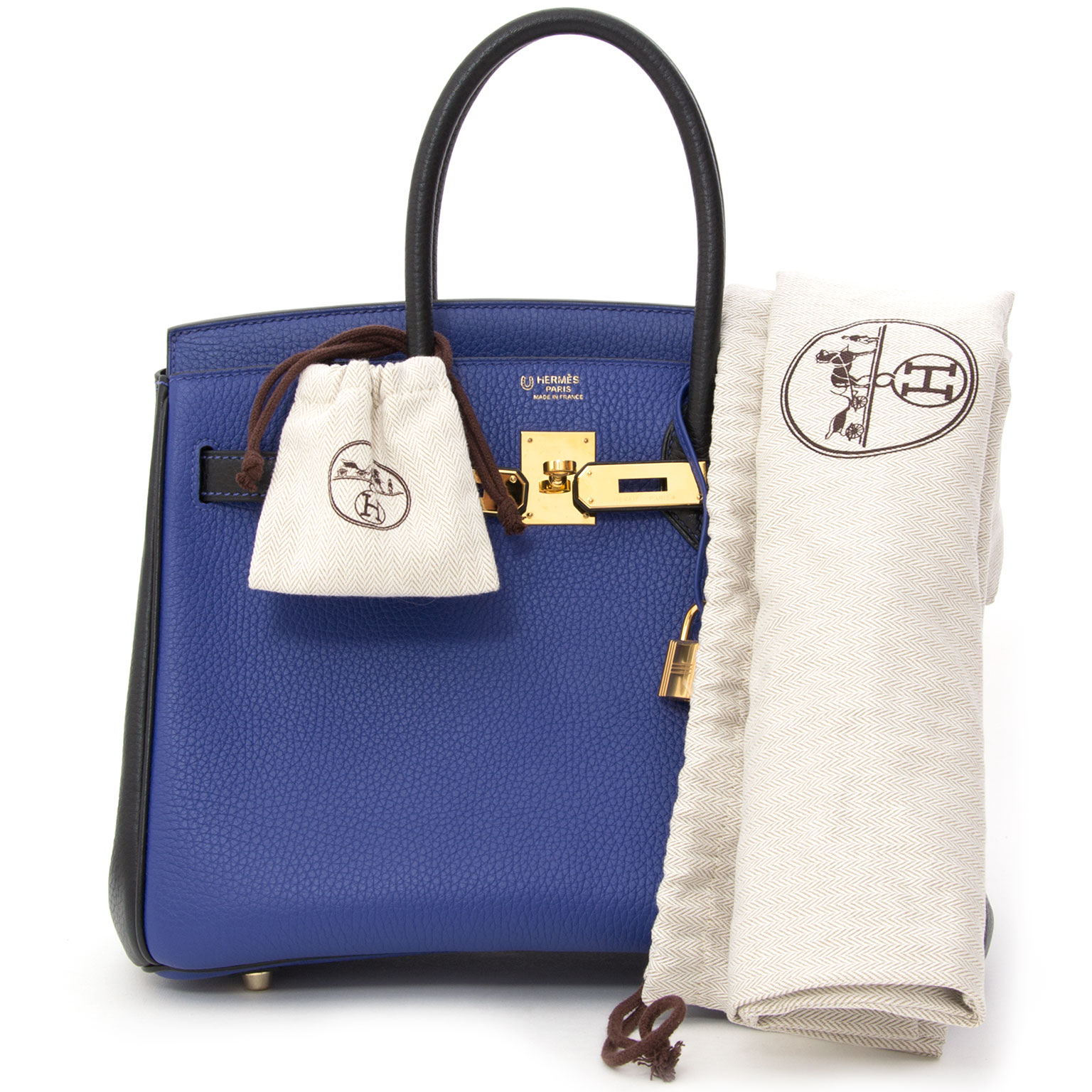 Hermès Birkin 30 Bicolor Blue Electrique Black Permabrass ○ Labellov ○ Buy  and Sell Authentic Luxury